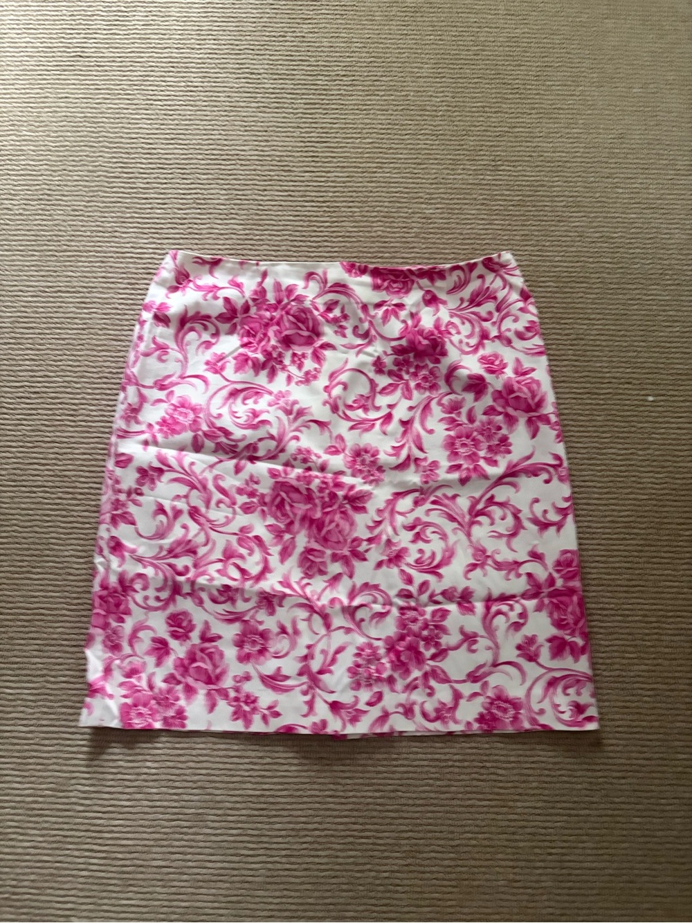 Talbots White & Pink Floral Skirt